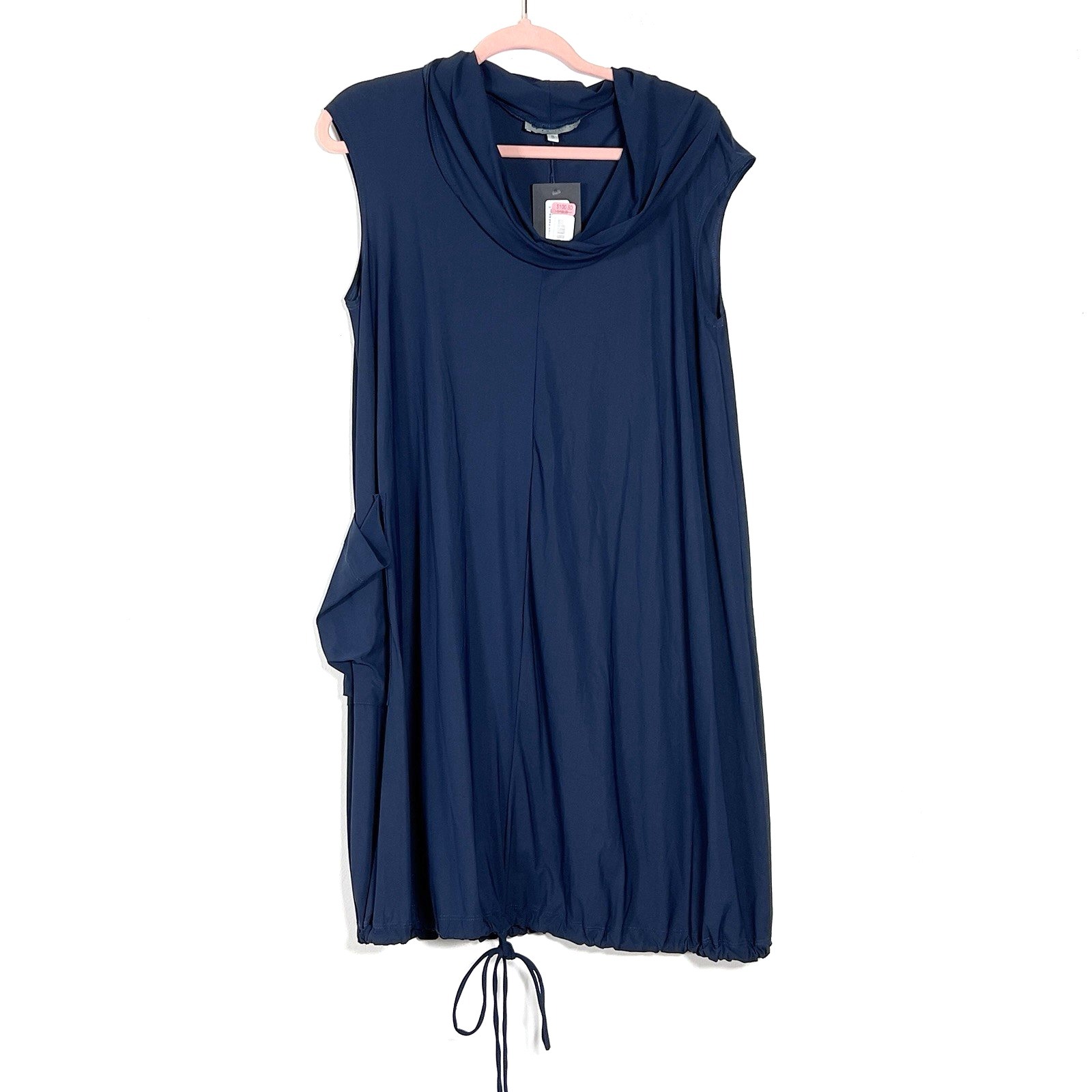 Bryn Walker Oden Cowl Neck Lantern Tunic Top Sz S Navy Blue Sleeveless — image 3 of 8